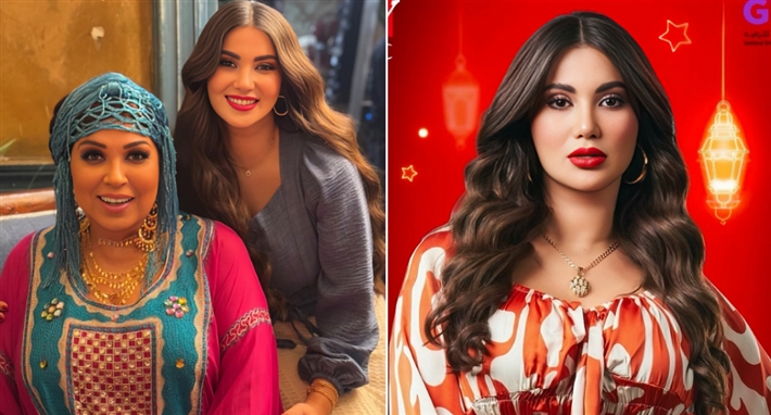 هدى الإتربي مع فيفي عبده في كواليس مسلسل (العتاولة 2)