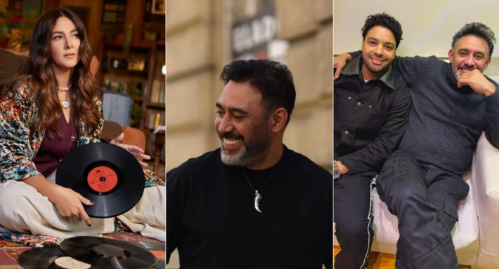 عمرو مصطفى ودنيا سمير غانم وأحمد جمال