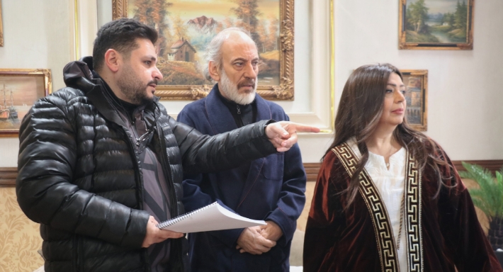 غسان مسعود في كواليس تصوير مسلسل (القيصر)