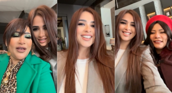 ياسمين عبد العزيز وبدرية طلبة وإيمان السيد في كواليس وتقابل حبيب 