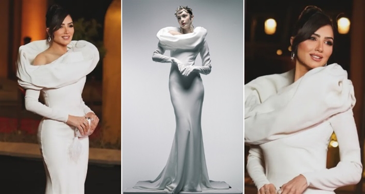 مي عمر وفستانها