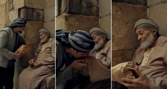 ياسر جلال في مشهد مع الفنان الراحل صالح العويل في (جودر 2)