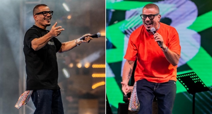 إطلالتي عمرو دياب في حفله بدبي