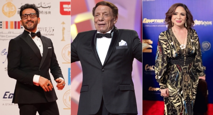 عادل إمام وأحمد حلمي وإلهام شاهين