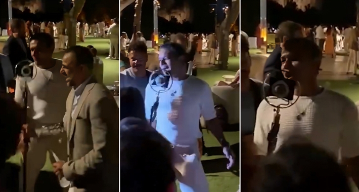 آسر ياسين يغني في حفل زفاف أمينة خليل في اليونان