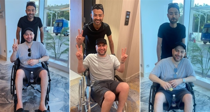 هيثم شاكر يرافق حسام حبيب للمستشفي قبل حفل (أحاسيس) بجدة