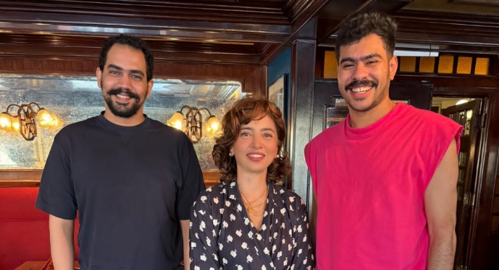 أحمد رمزي مع ساندرا نشأت وهادي بسيوني