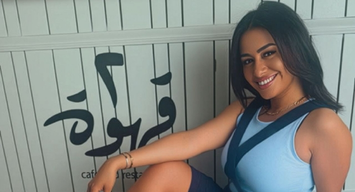 نانسي صلاح في كواليس مسلسل 2 قهوة