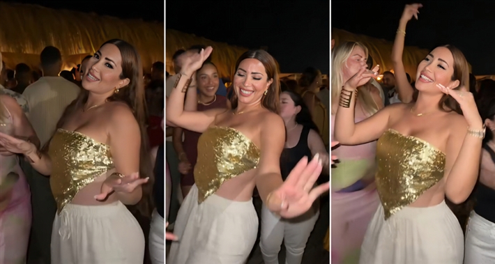 نسرين طافش ترقص على أغنيتها (روقان) في الساحل الشمالي