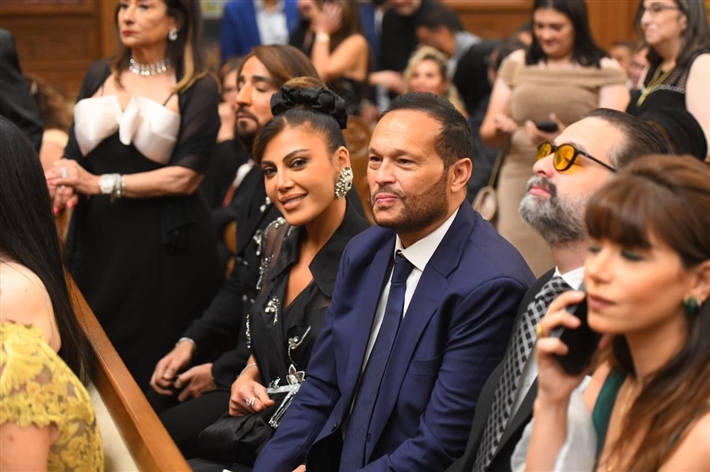 النجوم في حفل زفاف ابن هاني رمزي ... يسرا وريهام حجاج وليلى علوي ولبلبة