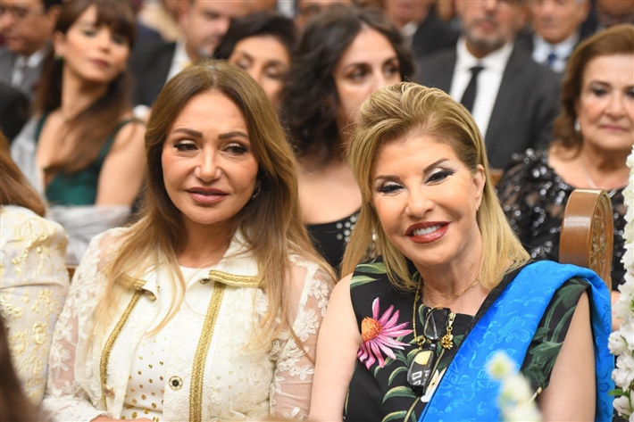 النجوم في حفل زفاف ابن هاني رمزي ... يسرا وريهام حجاج وليلى علوي ولبلبة