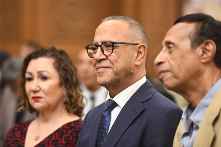 أحمد زاهر وماجد المصري ورامي إمام في حفل زفاف ابن هاني رمزي