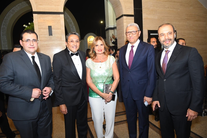 أحمد زاهر وماجد المصري ورامي إمام في حفل زفاف ابن هاني رمزي