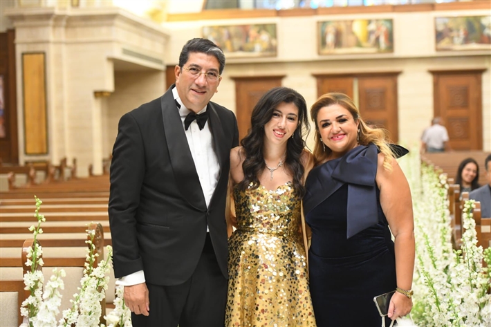 أحمد زاهر وماجد المصري ورامي إمام في حفل زفاف ابن هاني رمزي