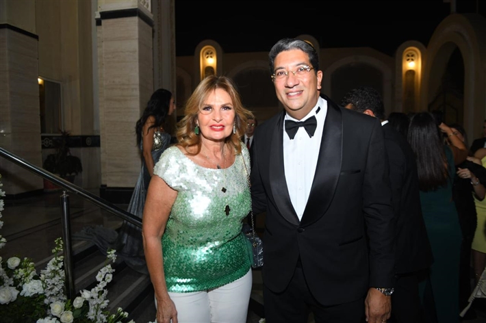 أحمد زاهر وماجد المصري ورامي إمام في حفل زفاف ابن هاني رمزي