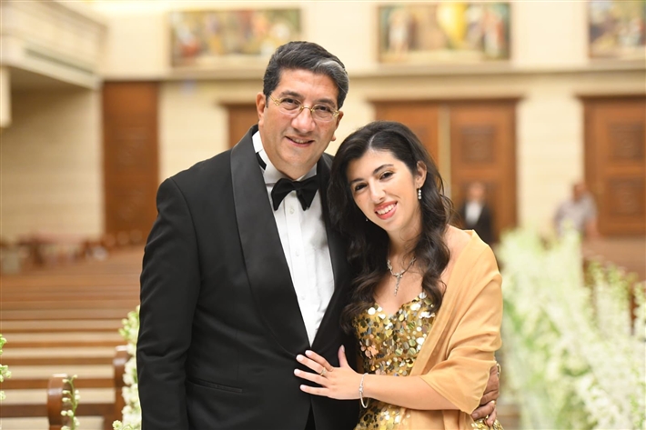 أحمد زاهر وماجد المصري ورامي إمام في حفل زفاف ابن هاني رمزي