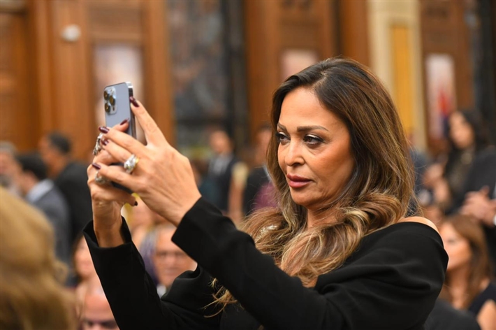 أحمد زاهر وماجد المصري ورامي إمام في حفل زفاف ابن هاني رمزي