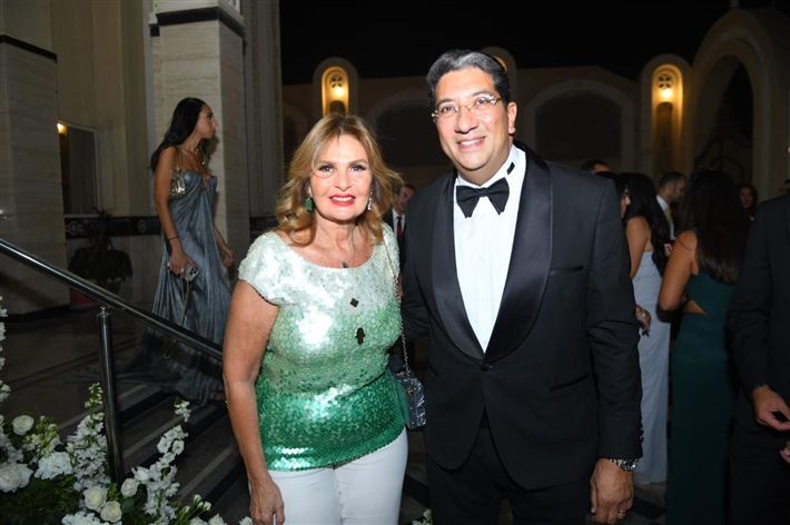 أحمد زاهر وماجد المصري ورامي إمام في حفل زفاف ابن هاني رمزي