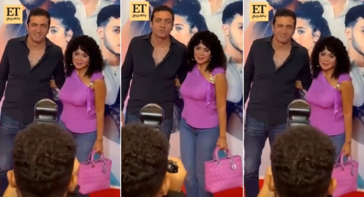 رانيا يوسف والمخرج أحمد جمال في عرض فيلم هيبتا 2