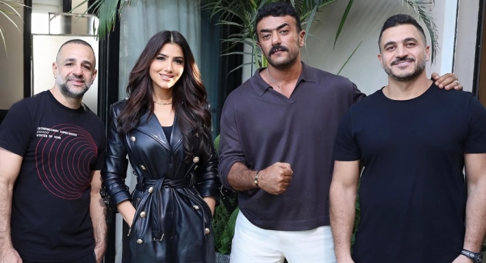 أحمد العوضي ومي عمر في كواليس شمشون ودليلة