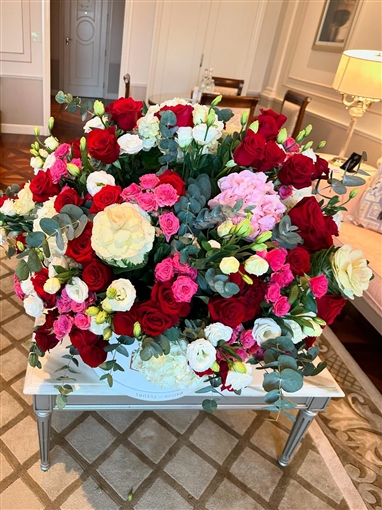 نسرين طافش بفستان من الشيفون قصير جعلها تبدو كالوردة في أحدث جلسة تصوير