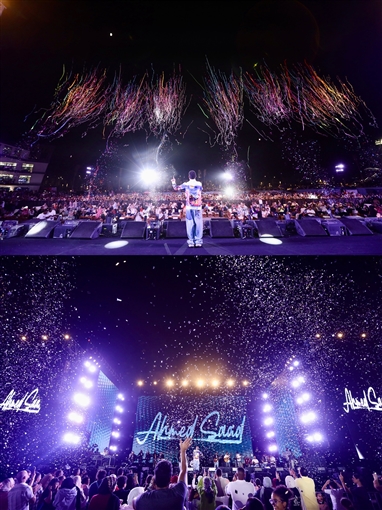  شرطة_الموضة: أحمد سعد بقميص من الحرير برسومات المعابد اليونانية سعره 48 ألف جنيه