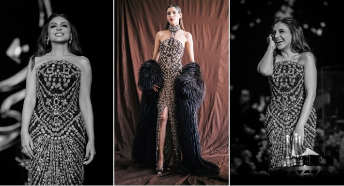 أنغام وفستانها