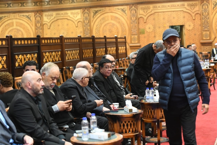 محمد هنيدي وبيومي فؤاد وأحمد السبكي أول حضور عزاء الراحل أحمد عبد الله