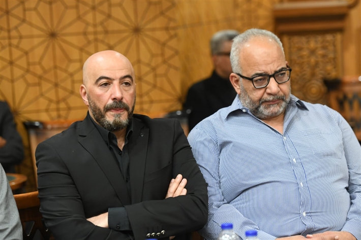 محمد هنيدي وبيومي فؤاد وأحمد السبكي أول حضور عزاء الراحل أحمد عبد الله