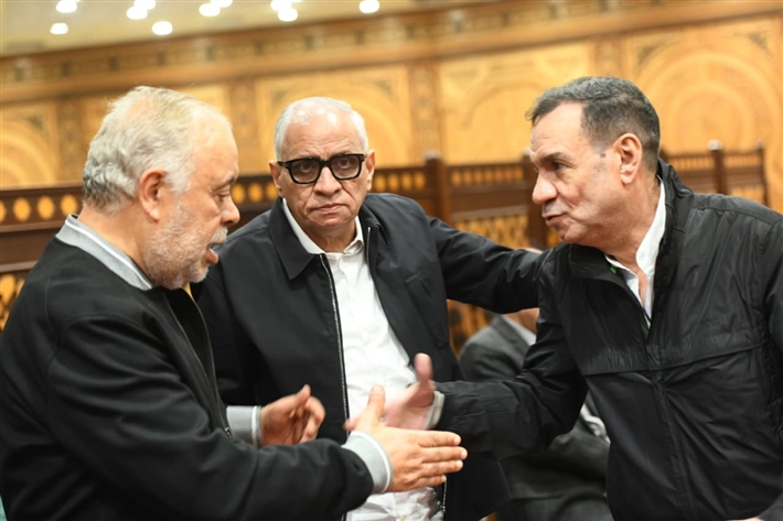 محمد هنيدي وبيومي فؤاد وأحمد السبكي أول حضور عزاء الراحل أحمد عبد الله