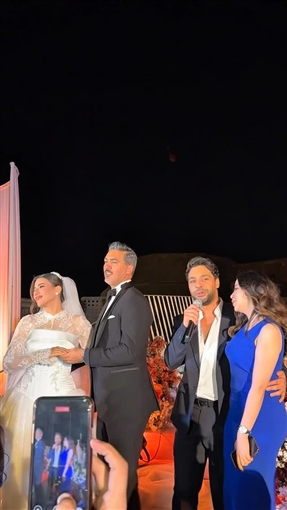 أحمد جمال ومي سليم ومينا عطا وأيمن الكاشف من بينهم النجوم في حفل زفاف هايدي موسى ومحمد غانم