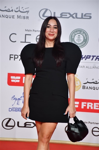 حسين فهمي وصبري فواز ونيكولا معوض على السجادة الحمراء لفيلم ضايل عنا عرض بمهرجان القاهرة السينمائي