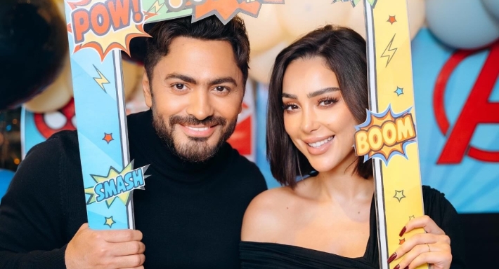 بسمة بوسيل وتامر حسني