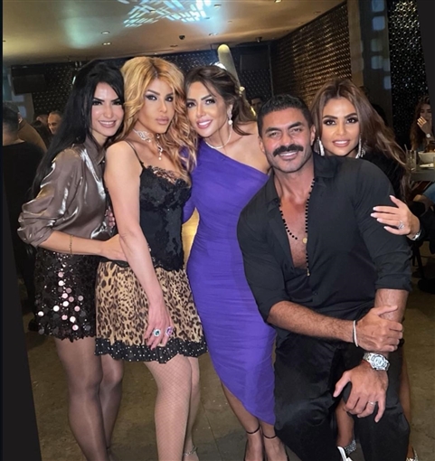 عمرو دياب وريهام حجاج وكريم فهمي في عيد ميلاد خالد سليم