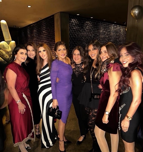 عمرو دياب وريهام حجاج وكريم فهمي في عيد ميلاد خالد سليم