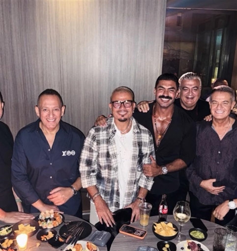 عمرو دياب وريهام حجاج وكريم فهمي في عيد ميلاد خالد سليم