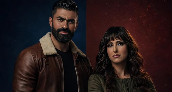 خالد سليم وحنان مطاوع في الملصق الدعائي لمسلسل (المصيدة)