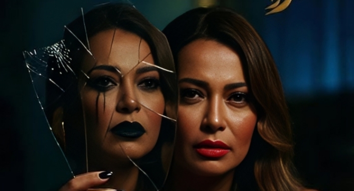 داليا مصطفى في روج أسود