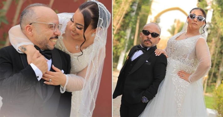 مينا أبو الدهب في حفل زفافه