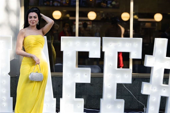 ريهام عبد الغفور وأحمد السعدني ومايان السيد وميرهان حسين في حفل افتتاح الدورة الخامسة من مهرجان هوليوود للفيلم العربي