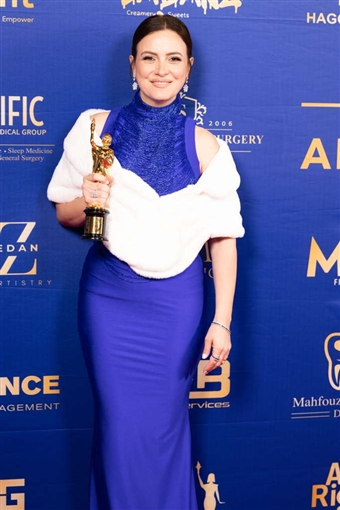 ريهام عبد الغفور وأحمد السعدني ومايان السيد وميرهان حسين في حفل افتتاح الدورة الخامسة من مهرجان هوليوود للفيلم العربي