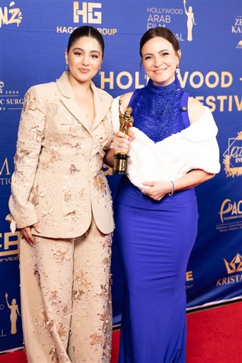 ريهام عبد الغفور وأحمد السعدني ومايان السيد وميرهان حسين في حفل افتتاح الدورة الخامسة من مهرجان هوليوود للفيلم العربي