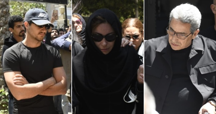 النجوم في جنازة والد منة شلبي