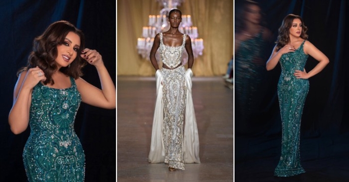 أنغام والتصميم الأصلي لفستانها