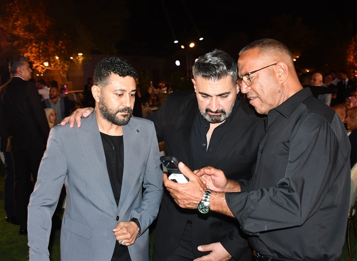 أشرف عبد الباقي وياسر جلال ومحمد عز في زفاف ابنة صبحي خليل