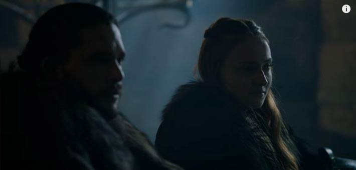 &quot;سانسا ستارك&quot; و&quot;جون سنو&quot; لحظة تنصيبه ملكا للشمال