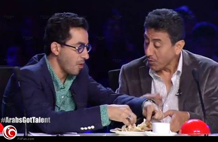 ناصر القصبي وأحمد حلمي في إحدى حلقات الموسم الرابع من Arabs Got Talent