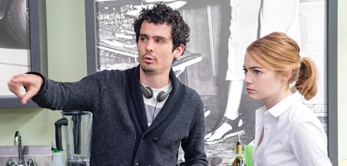 داميان شازيل وإيما ستون في كواليس تصوير La La Land