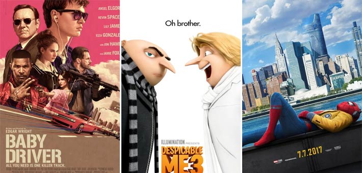  Spider-Man: Homecoming وDespicable Me 3
 و Baby Driver 