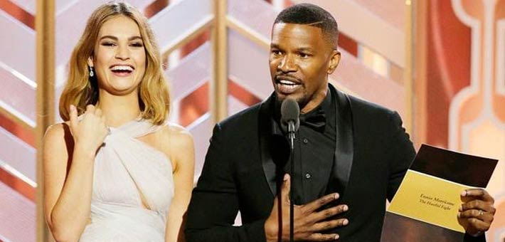 بالفيديو هكذا سخر جيمي فوكس في جولدن جلوب 2016 من غلطة مقدم حفل ملكة جمال الكون خبر في الفن